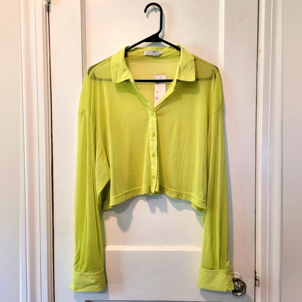 90s inspired mesh button down